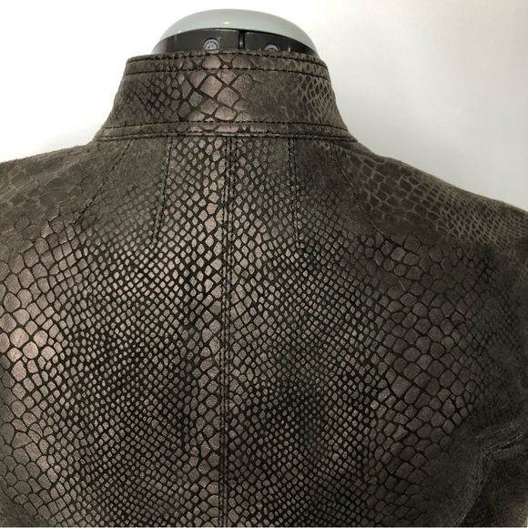 SOLD Sleek Moto Genuine Leather & Suede Python Jacket - Picture 9 of 11